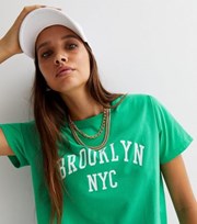 New Look Green Brooklyn Logo T-Shirt